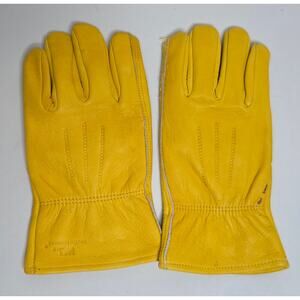 Wells Lamont Cowhide Leather Yellow Work Gloves Size Large